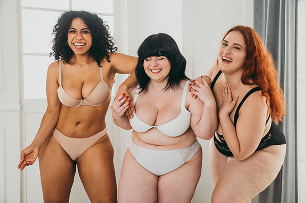 three bbws laughing