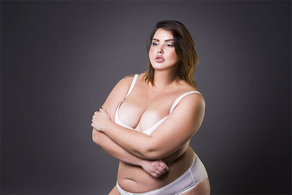 plus sized woman in lingerie