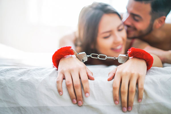 girl in red handcuffs